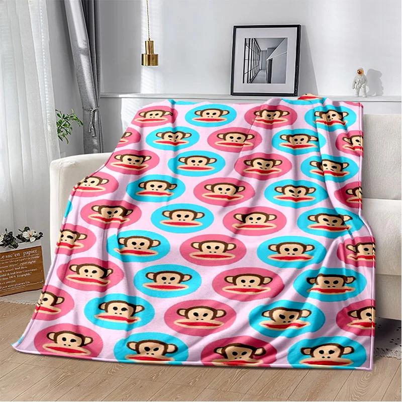 P-Paul Frank-k Flannel Portable Blanket for Children's Picnic in Living Room Bedroom Sofa Bed Ideal Birthday Gift