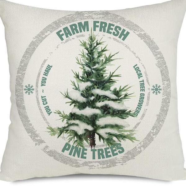 Living Room Christmas Decoration Pillowcase Nordic Style Christmas Tree Printed Cushion Festive Atmosphere Household Supplies