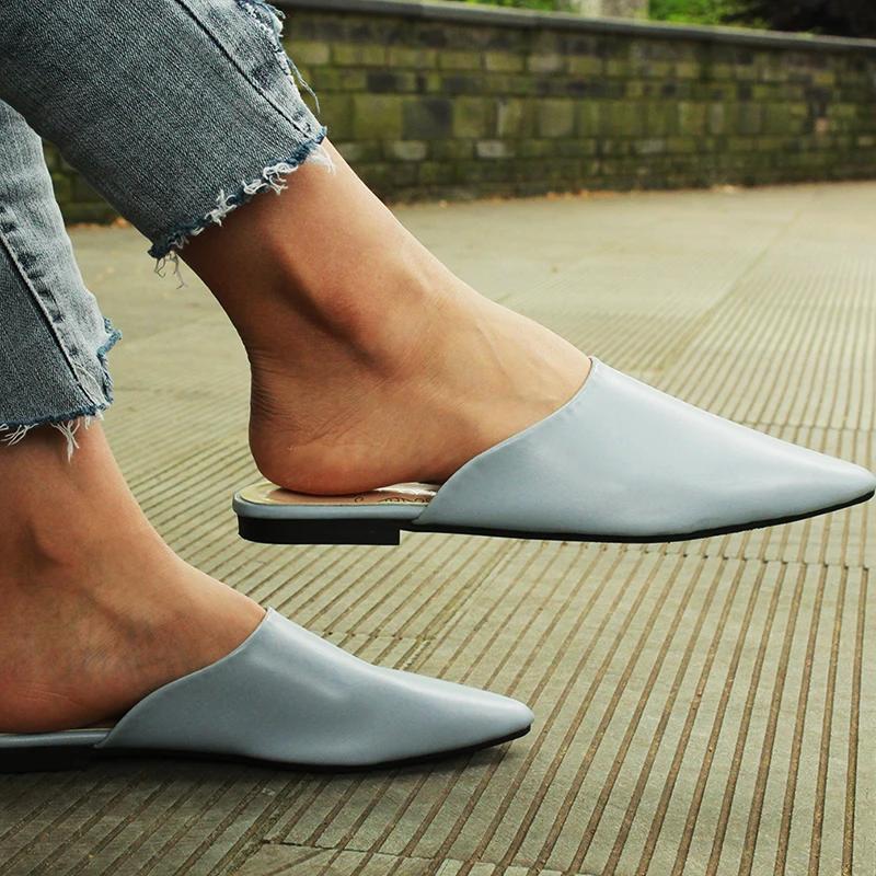 Fashion Woman Mules Shoes Outdoor Women Slippers Female Square Toe Shallow Low-heel Casual Shoes Comfortable Slippers Slides 2025 New