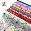 A5 A4 Laser Hologram PU Faux Leather Fabric Geometric Polygon texture for Bag Bow Craft DIY Jewelry Clothing Sewing Material