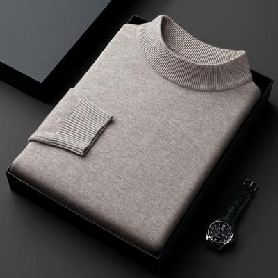 Outono Masculino Gola Alta Suéteres Casual Gola de Tartaruga Tricotado Manga Longa Pulôver Suéter Inverno Exterior Quente Básico Casual Tops