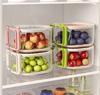 New Wash vegetable basin, wash fruits drain basketwith Handle Refrigerator Storage Bowl Home Kitchen Organizer