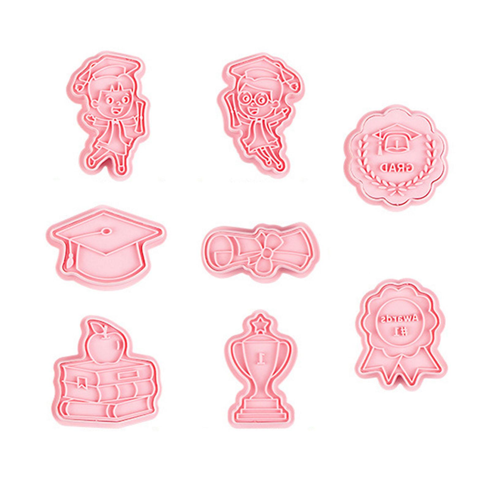 Plastic Cookie Cutters Graduation Series Biscuit Moulds Cookie Moulds Biscuit Cutters 3D Press Baking Gadgets for Cookie 1