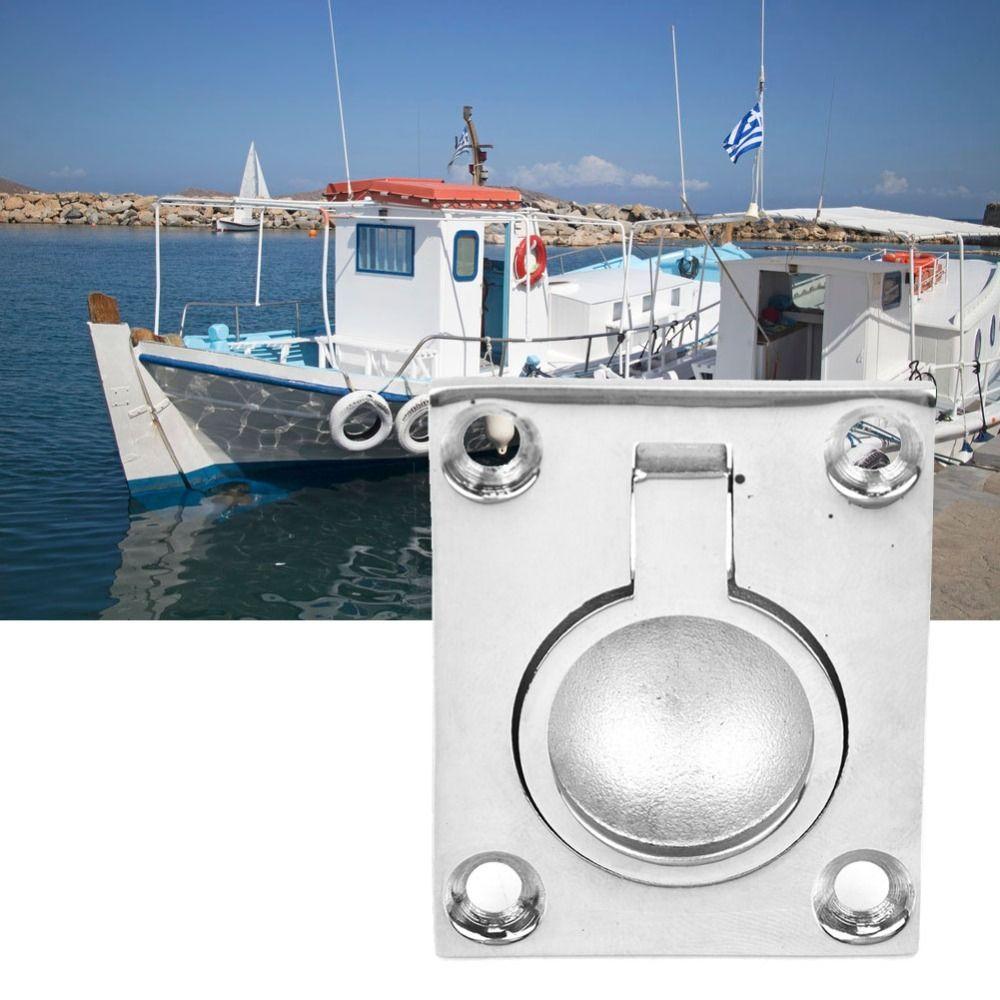 316 Stainless Steel Marine Flush Lift Buckle Ring 48x38mm Silver Flush Ring Pull Handles Square Square Floor Pull Handle