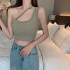 Autumn/Winter Women's One-Shoulder Solid Color Bandeau Top with Beautiful Back Design