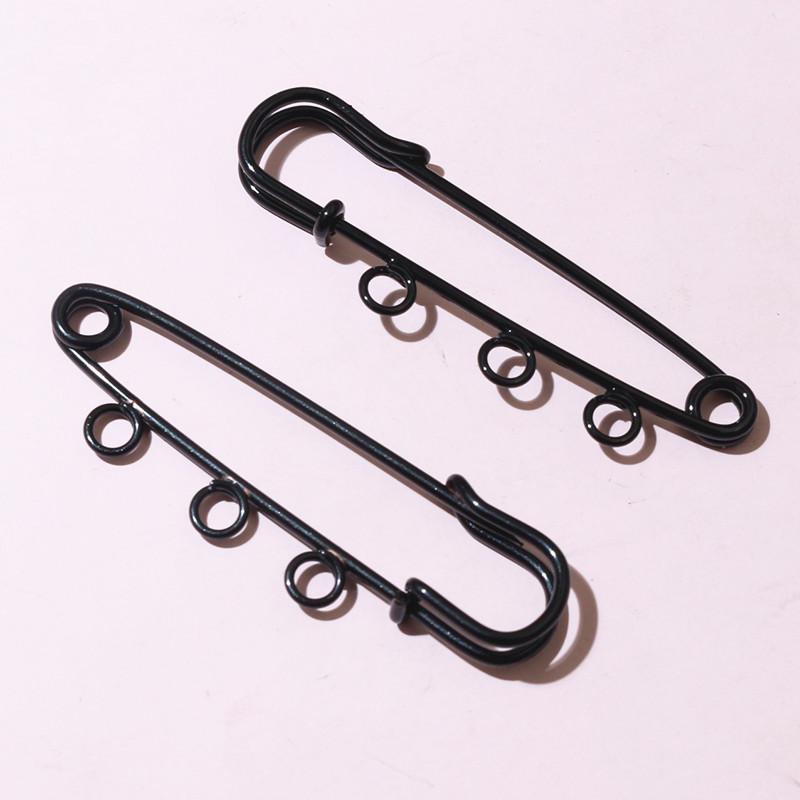 

10pcs 50x16mm Safety Pins Brooch Metal Sewing Pins Clothes Pins with 3/5 Loops for Tags DIY Crafts Jewelry Making Findings