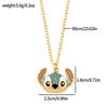 Cute Stitch Cartoon Pendant Necklace Jewelry Personality Sweater Chain with Filled Rhinestones for Women Gift