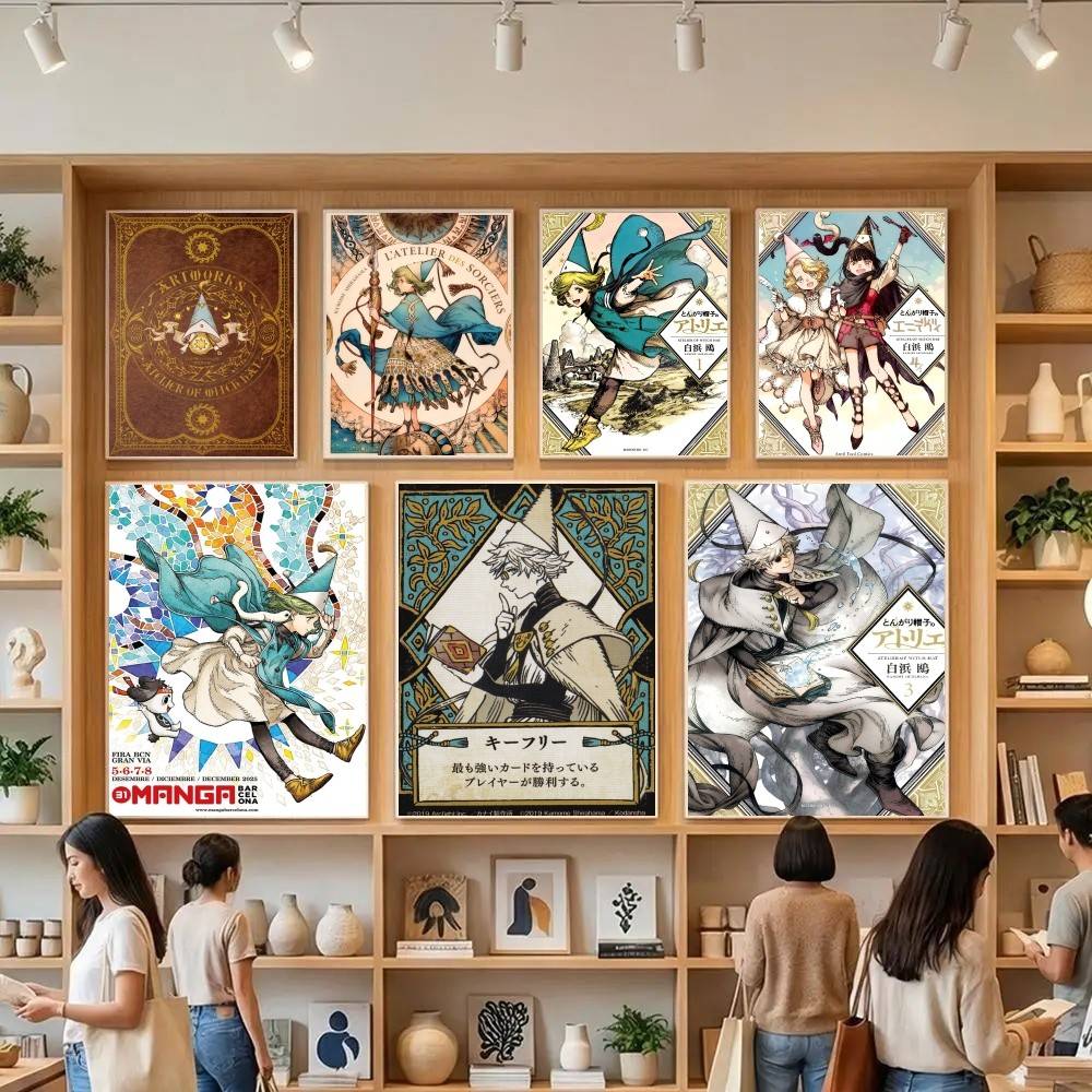 Pandara Jewelry White W-Witch Anime Hat A-Atelier Classic Vintage Posters Decoracion Painting Wall Art Kraft Paper Kawaii Room Decor