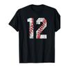 Vintage Baseball Mom #12 Jersey Number 12 Graphic T-Shirt - Soft Breathable Cotton Retro Tee