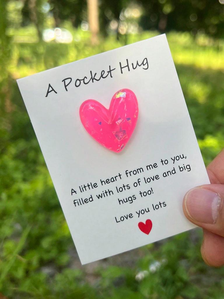 DIY Heart-shaped Pocket Hug Card – Mini Resin Gift with Punny Message