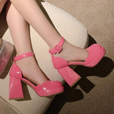 Fashion Women's Fashion Thick Heel Shoes Autumn New Square Head Shallow Mouth Word with Temperament High Heels