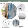 Elegant Blue And White Drapes With Bow Design Shower Curtain Machine Washable All Season Waterproof Privacy Protection 12 Hooks