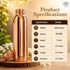 Copper Shine Finish Water Bottle – 600 ML, Pure Copper Bottle for Ayurvedic Health Benefits, Drinkware, Stylish Design