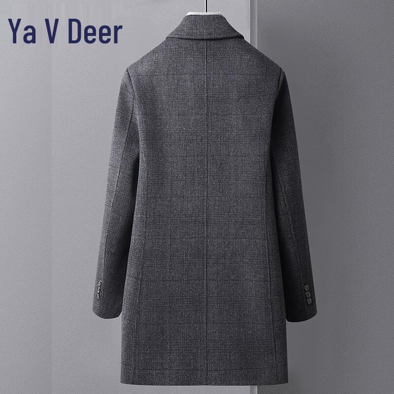 Yalu EY Men's Plaid Wool Blend Double-Faced Coat