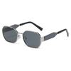 1pc Men's Gold Small Frame Wide Leg Metal Sunglasses Women's Summer Beach Travel Festival Essential Accessories