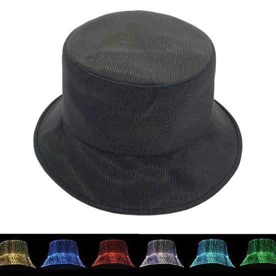 LED Fisherman Hat Neon Rave Bucket Cap 7 Colors Glow