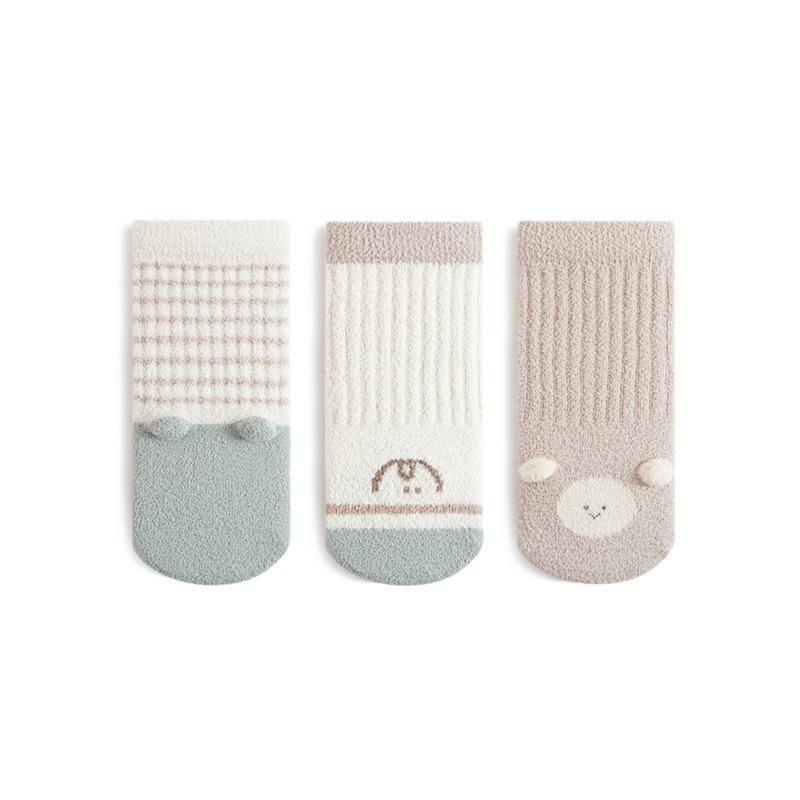 3pairs/set Winter Toddler Baby Socks For Girls Boys Thick Warm Soft Newborn Long Sock Fashion Cartoon Stockings