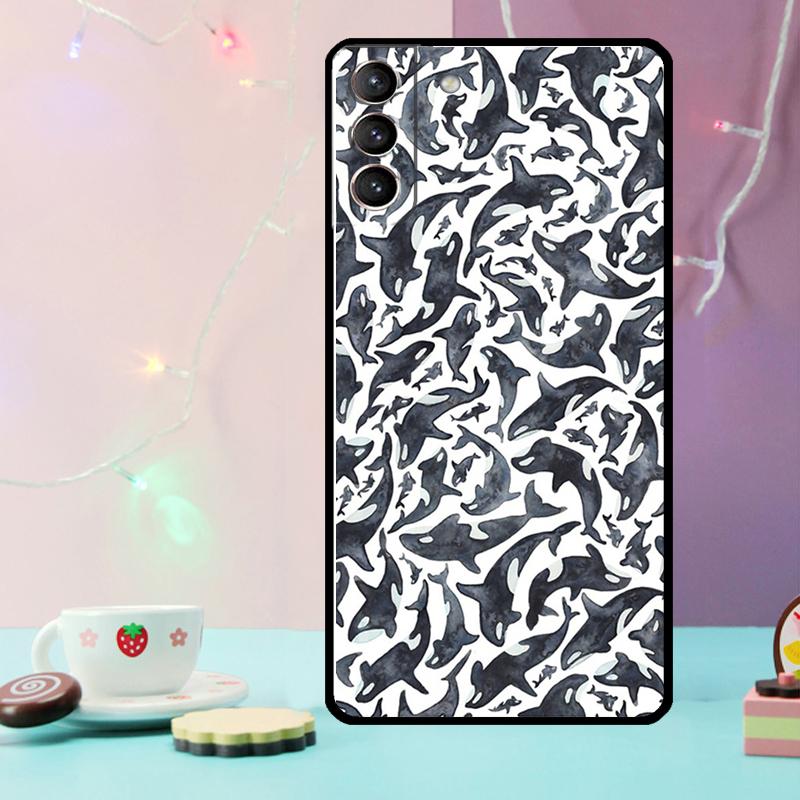 Orcas Whale Phone Case For Samsung Galaxy S25 Ultra S20 S21 S22 S23 S24 Ultra Plus S9 S10 S25 FE Cover