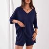 2026 Xun New Women's Two-piece Loose V-neck Half-sleeved Top Shorts Casual Suit
