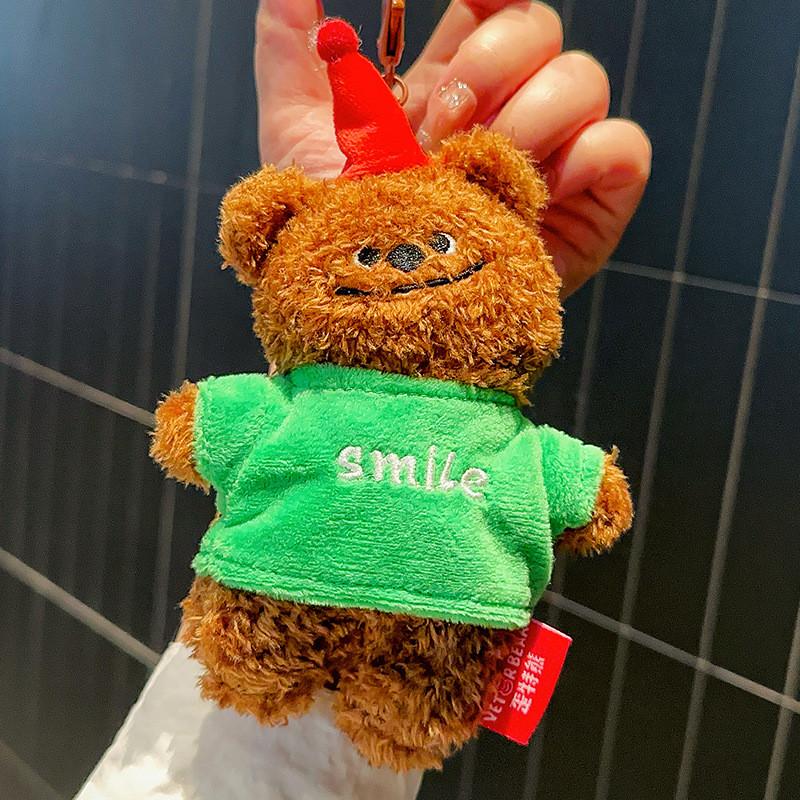 Bear Colorful Teddy Hoodie With Hat And Plush Pendant For Kids And Gift Use