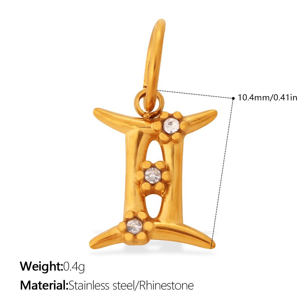 

European & American Art-Style Rhinestone Geometric Pendant with Twelve Constellations Design