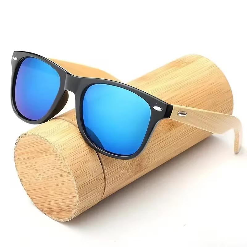 Bambu Ahşap Vintage Kare Güneş Gözlüğü Erkek Kadın Lüks Marka Tasarımcı Güneş Gözlükleri Ahşap Sürüş Balık Tutma UV400 Gözlük