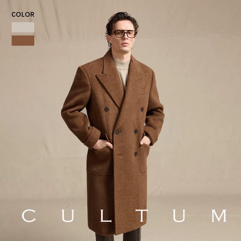 CULTUM Camel Hair Silk Wool Blend Mid-Length Trench Coat