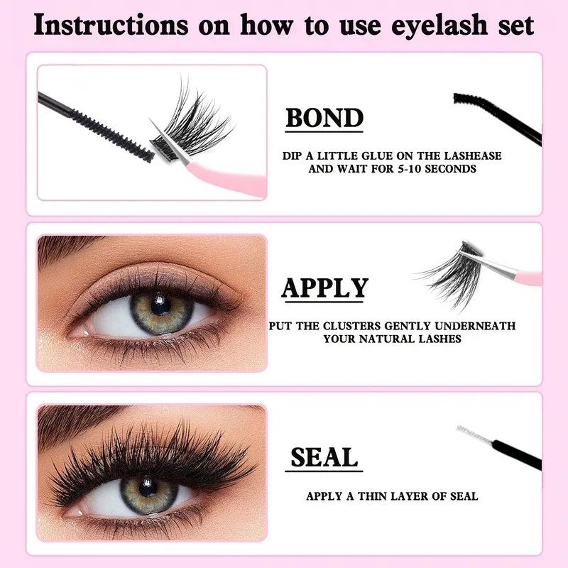 Cross-border European and American DIY False Eyelashes, Mixed with Highly Segmented Hot Melt False Eyelashes Glue Tweezers Gift Box Set