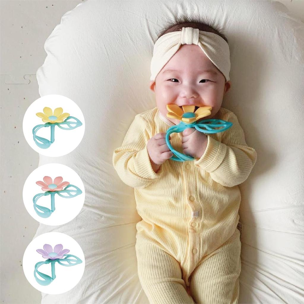 COCONORY Blume Beißring, der am gelben Handgelenk getragen werden kann,