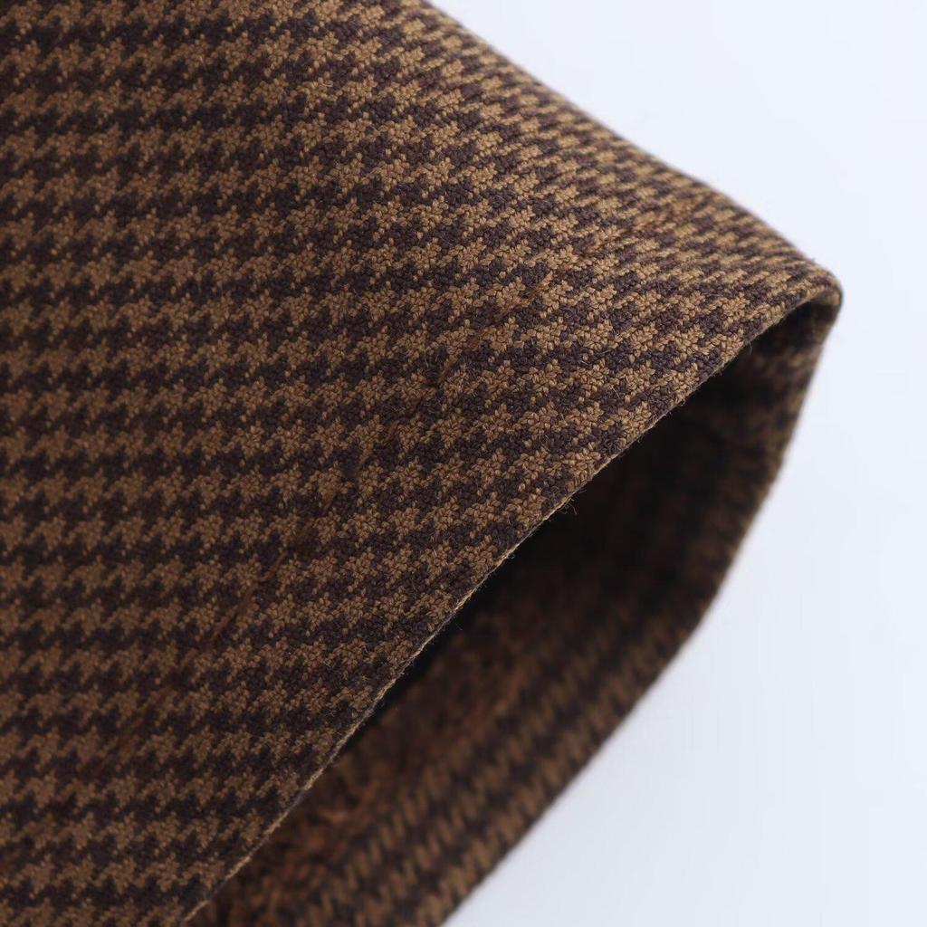 Retro kostkované jednodílné šaty na ramínka s mašlí - Evropský a americký styl