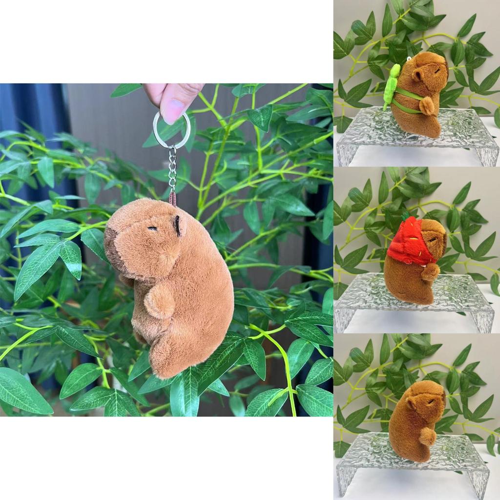 Porte-clés en peluche Capybara amusant Design animal coloré Parfait pour la chambre d'enfant ou la décoration de sac