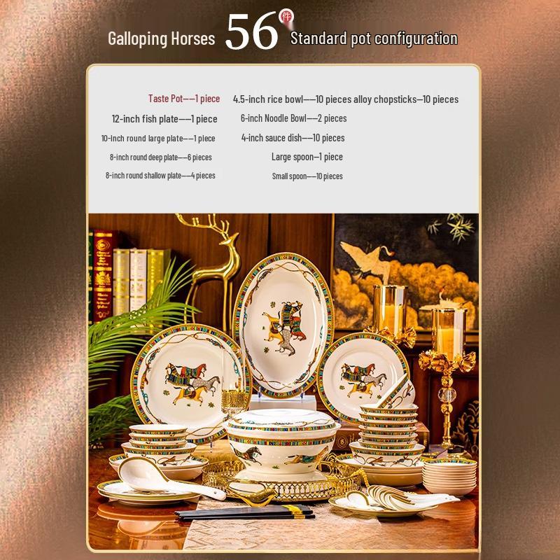 Европейский костяной фарфор Jingdezhen Набор столовой посуды