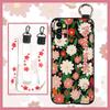 Waterproof Silicone Phone Case For Wiko T50 Ring Phone Holder Dirt-resistant Flower Lanyard Wrist Strap Wristband