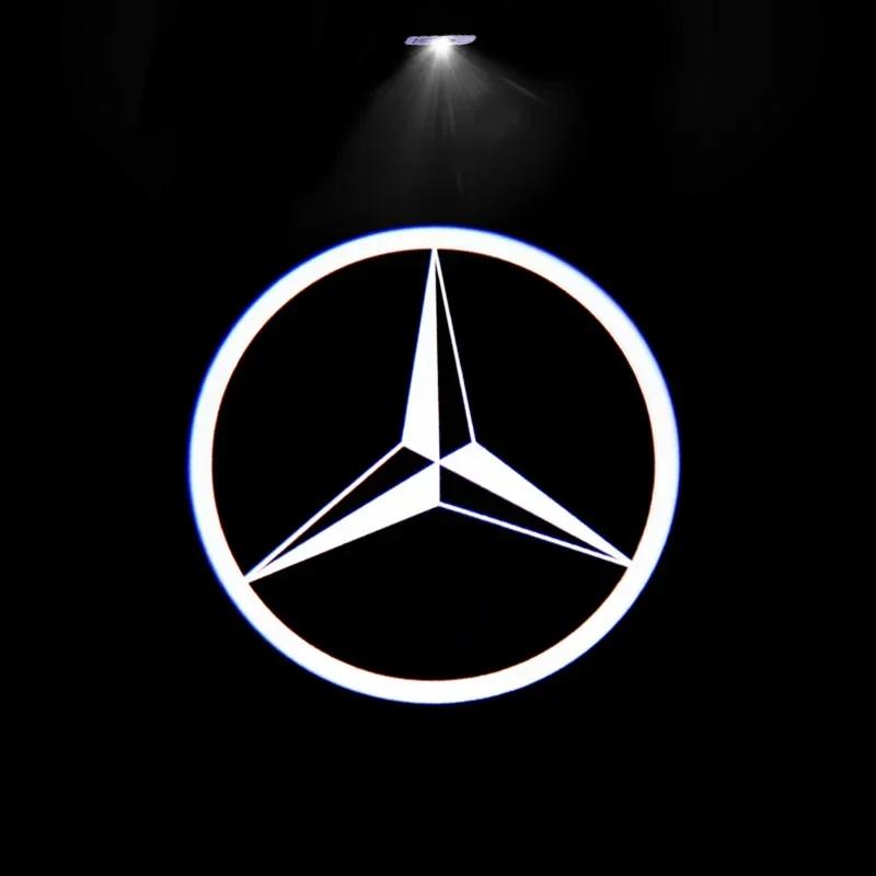 2pcs Car Door Welcome Light Led HD Projector Lamp Courtesy Lights For Mercedes Benz A C E Class GLE GLB GLC W205 W212 W213 X253