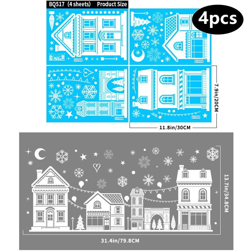 Creative Christmas Decorations, Electrostatic Stickers, Shop Window Decorations, Christmas Decorative Glass Stickers