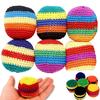 3/6er Pack Handgehäkelte Footbags, Strapazierfähige Gestrickte Kickbeutel, Weiche Gewebte Jonglierbälle für Koordinationstraining, Outdoor-Spiel, Partyspiele & Stressabbau
