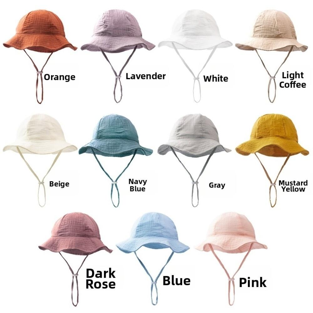 Soft Cotton Sun Protection Caps Sun Shade Children's Fisherman Hat Beach Panama Hat  for Boys Girls