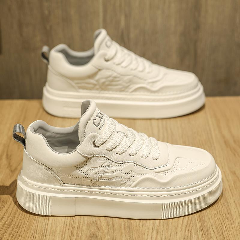 Autumn Feeling White Board Shoes Casual Leather Shoes Sports Heightening Tide Shoes
