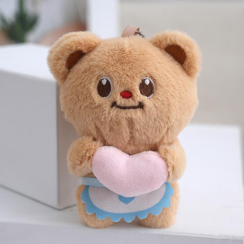 Adorable Heart Shaped Butter Bear Plush Doll Keychain Perfect For Student Bags