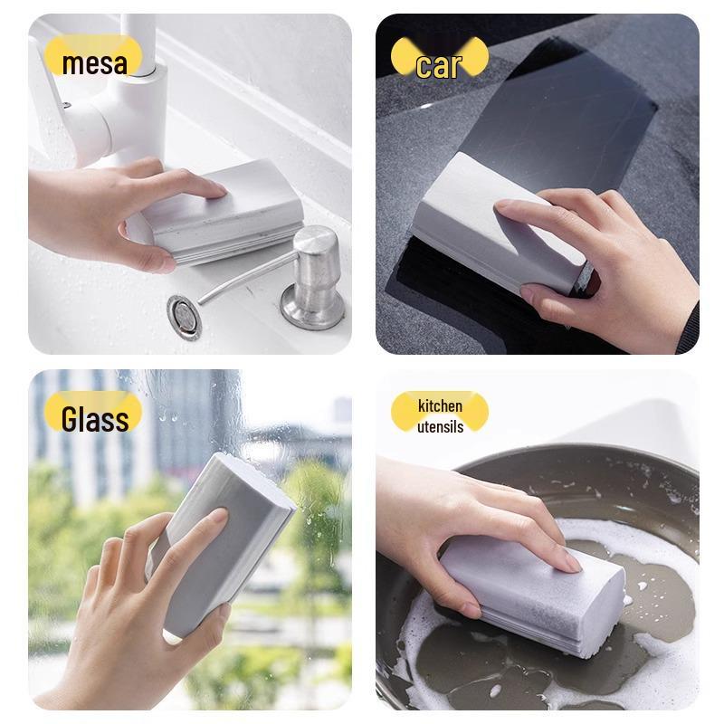 Magic Eraser Dish Sponge for Kitchen, Pot, and Car Cleaning - Includes Scouring Pad and Glass Cloth