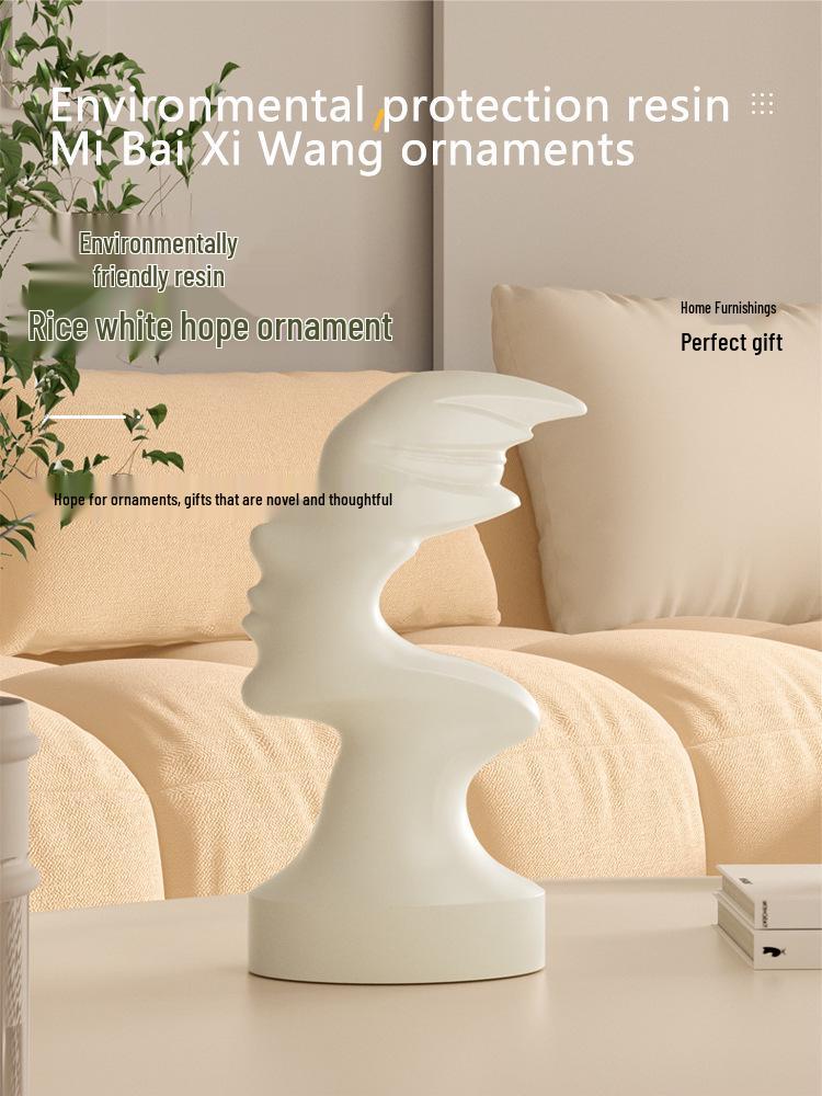 Contemporary Abstract Face Art Ornament for Home & Wine Cabinet Display