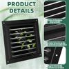 2 Pachete 6X6In Guri de Aerisire Pod Negru Guri de Aerisire Gable Aluminiu Gură de Aerisire de Perete Pentru Case Magazie, Gură de Aerisire Pătrată Gură de Aerisire cu Jaluzele Grilă Deschidere 180 Grade
