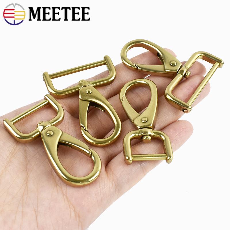2Pcs 15-40mm Detachable Solid Brass Snap Hook Metal Swivel Lobster Buckle Backpack Carabiner Clips Clasp Dog Collar Bag Buckles
