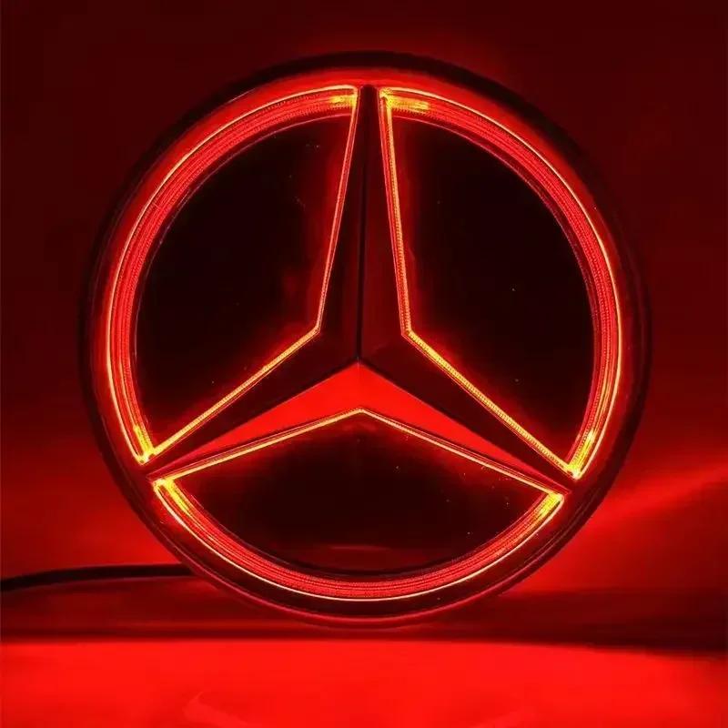 Autó matrica 2026 Új Benz autóhoz Első hűtőrács logó Fényes tükörfelület LED jelvény Embléma Világító Dekorációs fény Mercedes Benhez