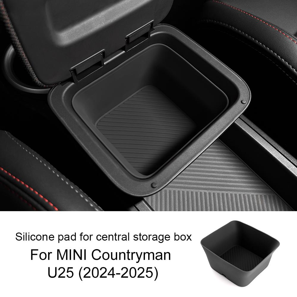 For MINI Countryman U25 2024 2025 Silicone Car Central Armrest Storage Box Content Center Console Accessories
