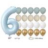22pcs/set Baby Blue Series Latex Balloon Vintage Blue Foil Number Balloon For Boy's Birthday Party Anniversary Decoration Supply