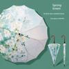 New Style Straight-Handle One-Piece Umbrella for Women, High-Looking Automatic Umbrella, Enlarged, Reinforced, Thickened, Storm-Resistant Long-Handle