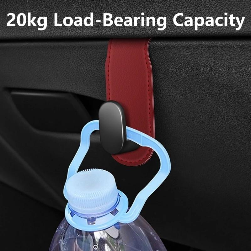 Car Co-Pilot Glove Box Hook - Heavy-Duty PU Leather Organizer with Adjustable Strap, Secure Snap Closure for Multiple Vehicles