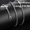 Andara 925 Silver Gold Plated 4mm Wide Square Chain Necklace Fashion Basic Choker Women Men Jewelry Gift