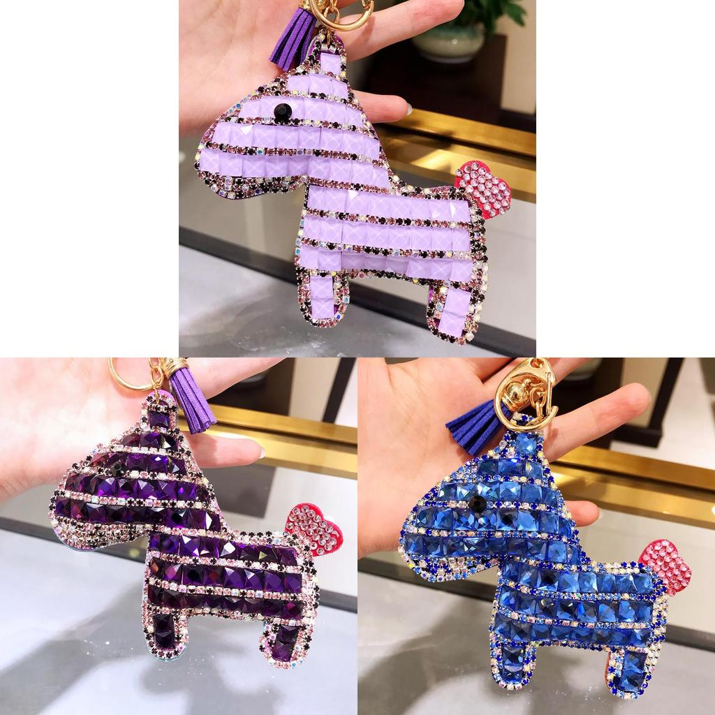 Cute Horse Keychain With Czech Rhinestones For Gift Giving And Fashion Accessory